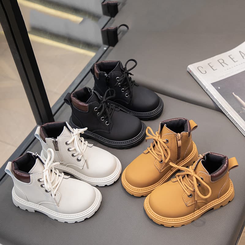 2025 autumn new children's Martin boots boys' fashionable British style ankle boots export girls' boots small yellow boots