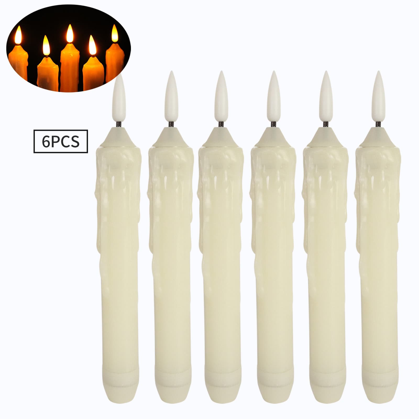 Bullet Tip Electronic Candle Light LED Simulation Wedding Candle Holder Christmas Halloween Decoration Long Stem Candle In Stock