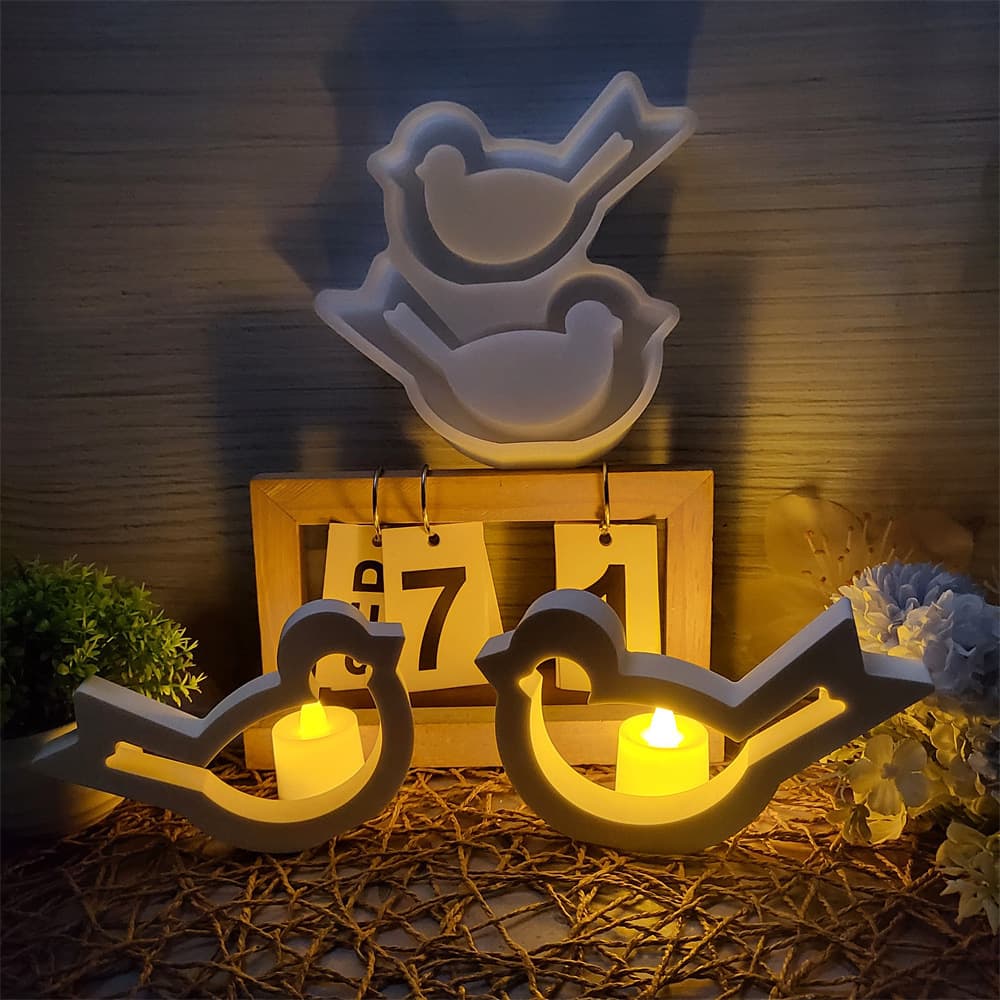 S0789 Hollow Large and Small Bird Ornament Decoration Cement Plaster Mold DIY Silicone Mold
