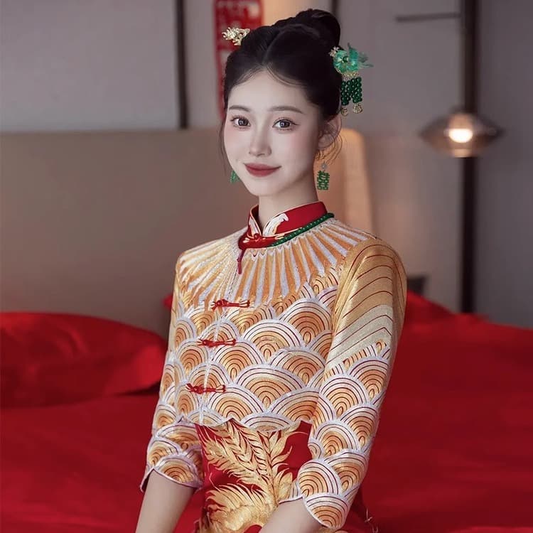 Xiuhe Suit Qipao 2026 New Chinese Wedding Bride Dress Dragon Phoenix Gown Toast Dress Celebrity Same Style Bridal Wear