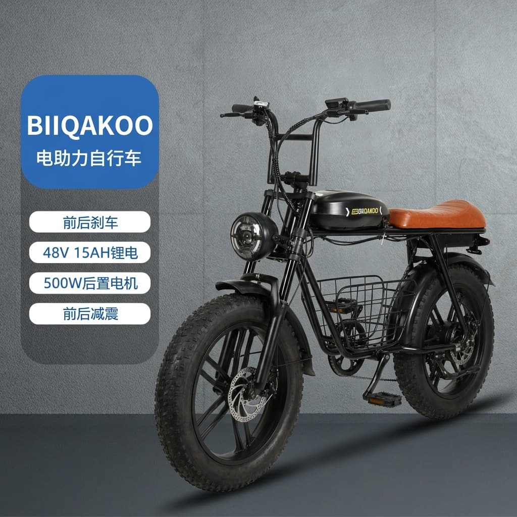 Cross-Country Off-Road Mountain Bike Electric Harley Retro 20-Inch Snow Bike E-Motorcycle