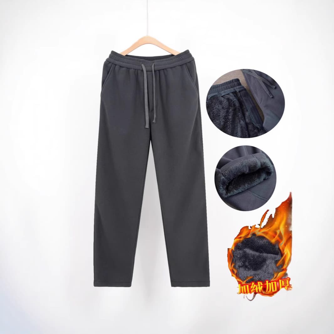 Winter Men's Outer Wear Fleece-Lined Pants Winter Casual Loose Lamb Fleece Sweatpants Handsome All-Match Heavy Fleece-Lined Pants