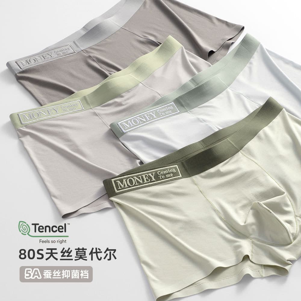 Nude Embroidery Men's Underwear Modal Seamless Boxer Briefs Men's Zhongshan Underwear