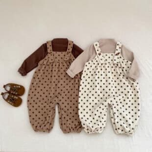 Boy Autumn Set Polka Dot Overalls Long Sleeve T-Shirt Two-Piece Set Baby Girl Cute Romper Overalls