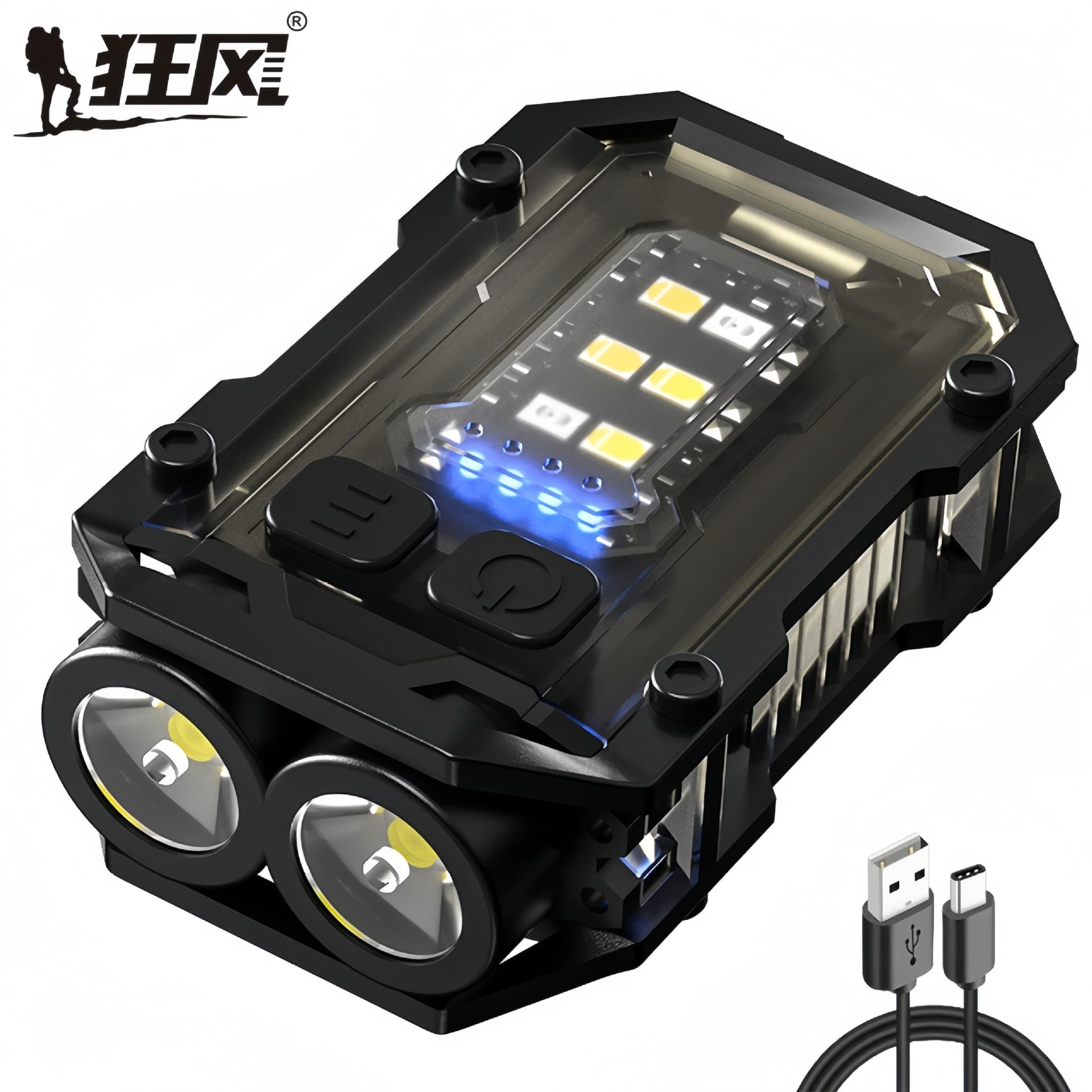 Cross-border Rechargeable Portable USB Mini Keychain Light High Brightness COB Hat Clip Light Camping Light Emergency Outdoor Camping Lamp