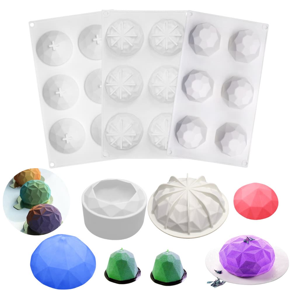 3D Diamond Gem Mousse Cake Mold, French Dessert Chocolate Baking Silicone Mold, Soap Mold