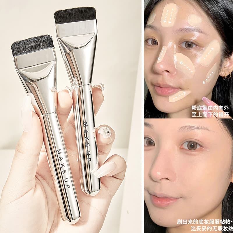 JONBOS Foundation Brush Flat Head Makeup Tool Seamless Liquid Foundation Brush Professional Makeup Artist Concealer Brush