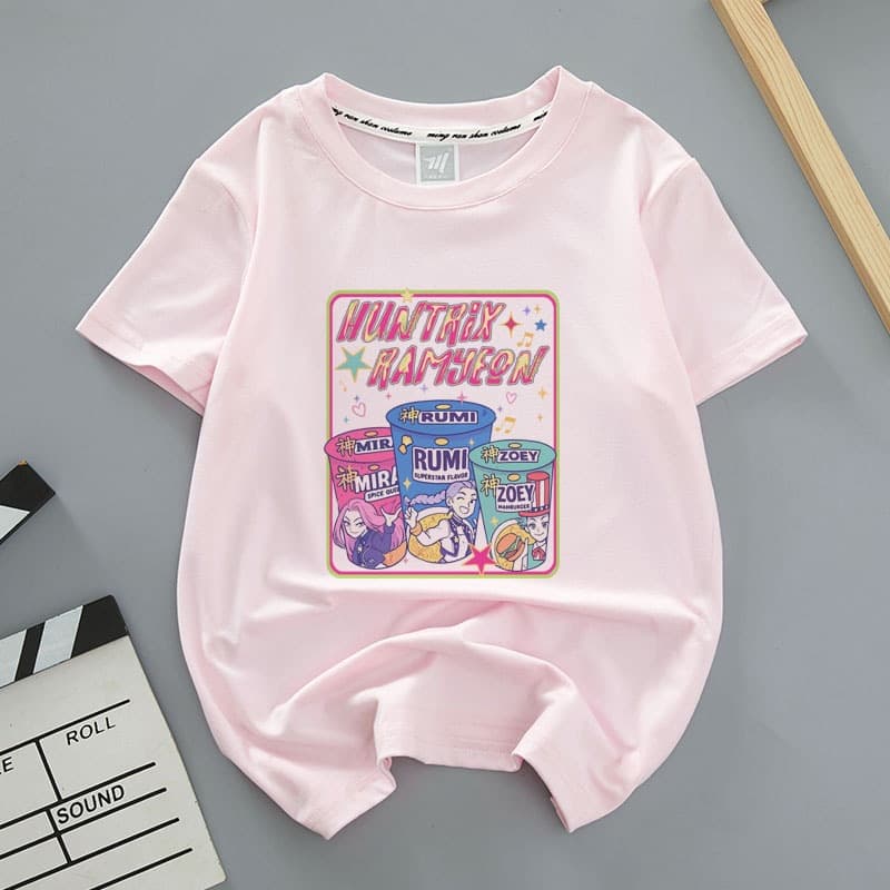 New Korean Style Short Sleeve T-Shirt for Men and Women, Mom and Dad, Hunter Witch HUNTRX Family Matching Outfit