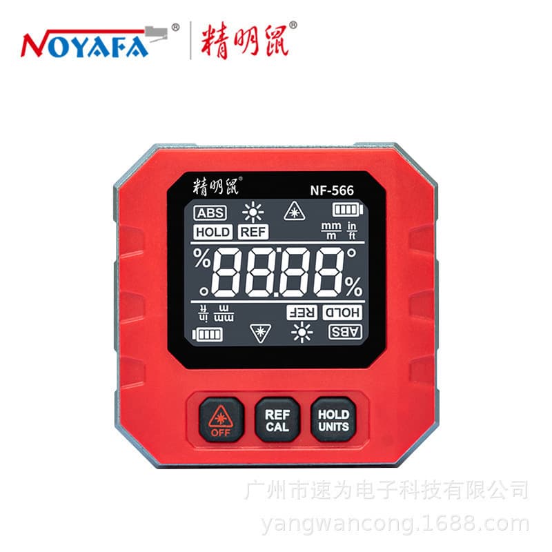 Smart Mouse NF-566S Digital Inclinometer, High-precision Electronic Angle Ruler, Multi-function Laser with Magnetic Level