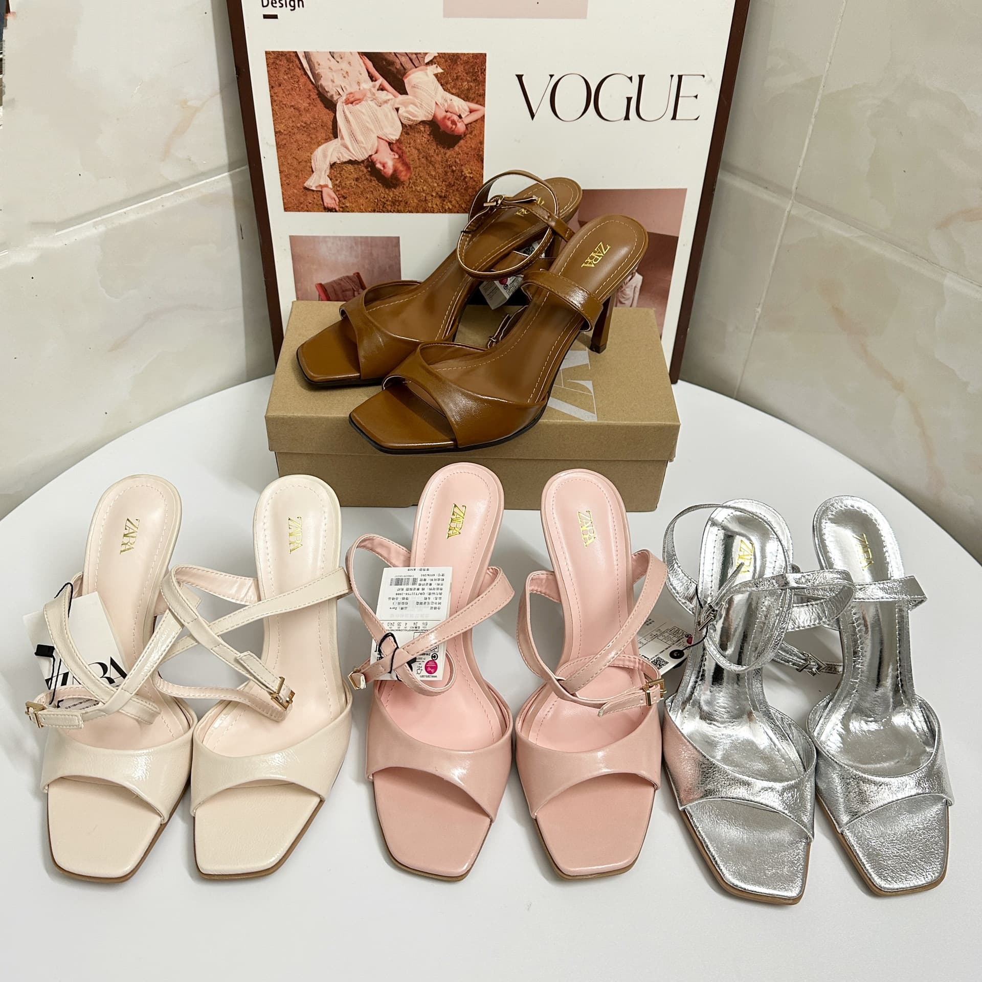 ZA2025 new summer women's shoes French square toe patent leather open toe strap slingback stiletto heel back strap sandals
