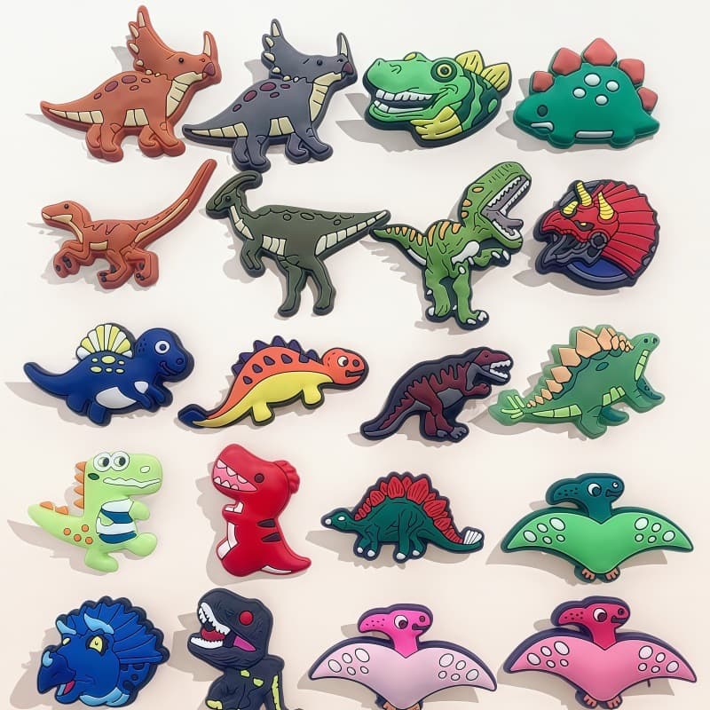 Dinosaur Series Shoe Charms Shoe Buckles Cute Cartoon PVC Soft Rubber Epoxy Shoe Accessories Croc Shoe Decoration Clips