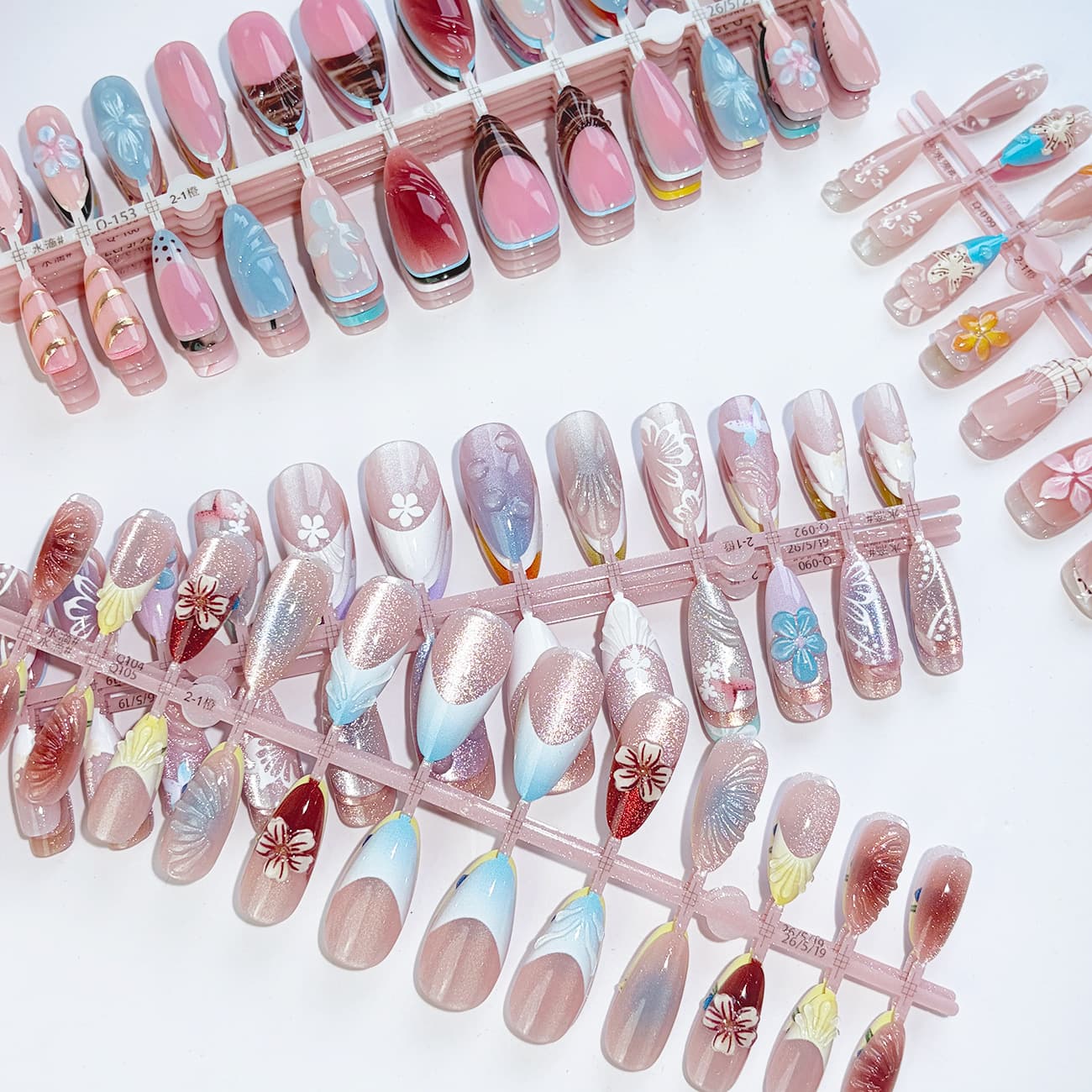 Cross-border Europe and America hot-selling glitter rhinestone leopard floral teardrop nail art handmade almond short nail tips wholesale