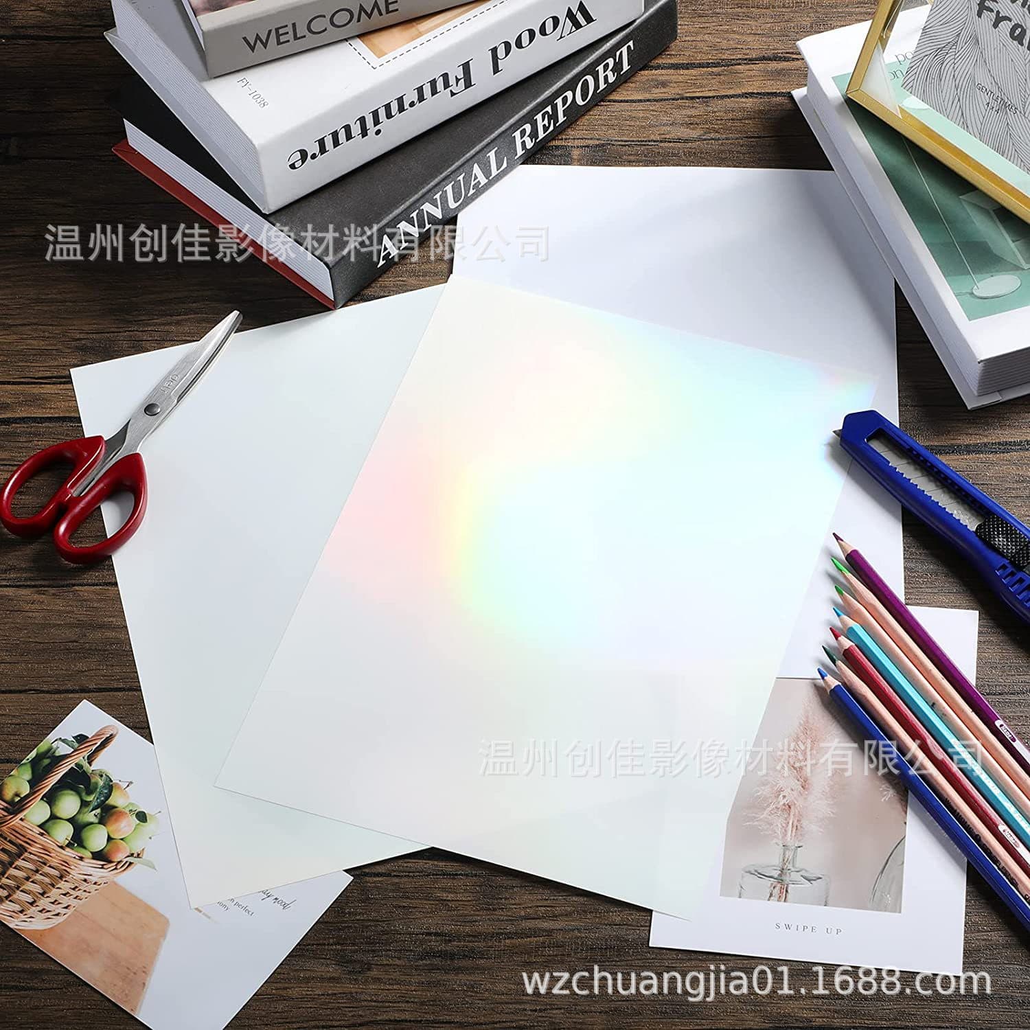 Transparent Printable Vinyl Sticker Paper for Laser and Inkjet Printers, A4 Size Holographic Sticker