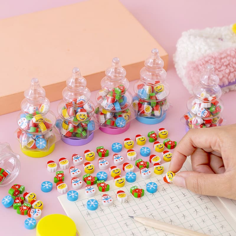 Clearance bottled Christmas tree eraser creative cute eraser cartoon small gift Christmas children's gift stationery