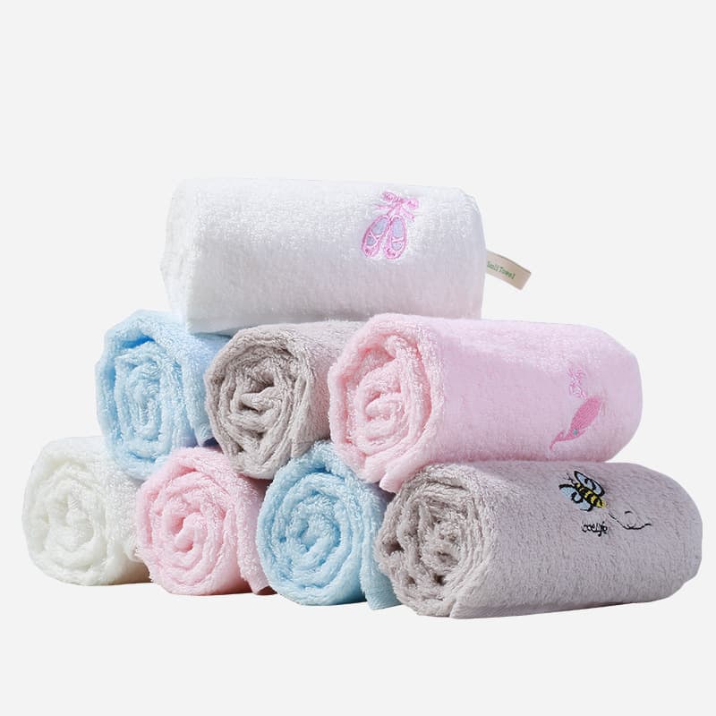 Sanli Towel Pure Cotton Small Square Towel Embroidered Small Square Towel Children's Face Towel Non-Twist Pure Cotton Towel Gift Wholesale