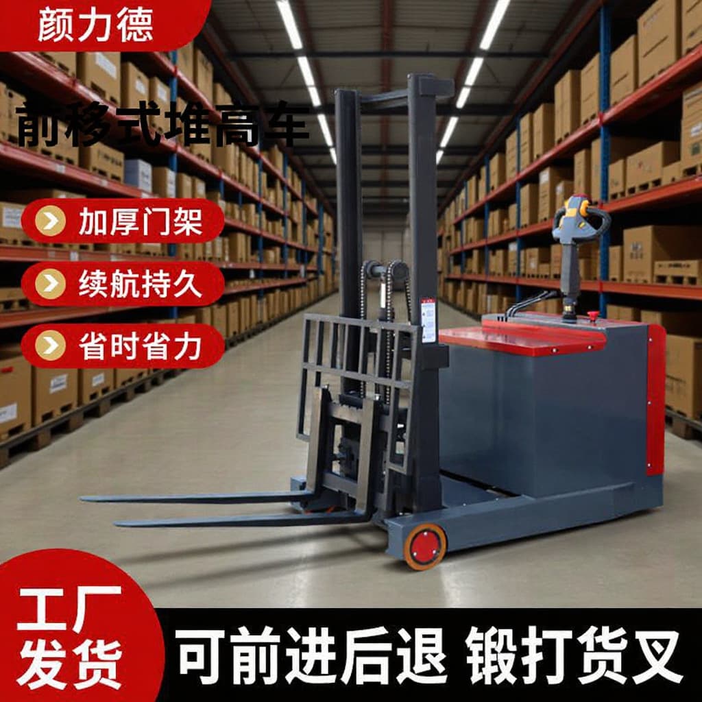 All-electric reach truck with hydraulic lifting mechanism, capable of lifting 3 meters to 4 meters, 1.5 tons to 2 tons.