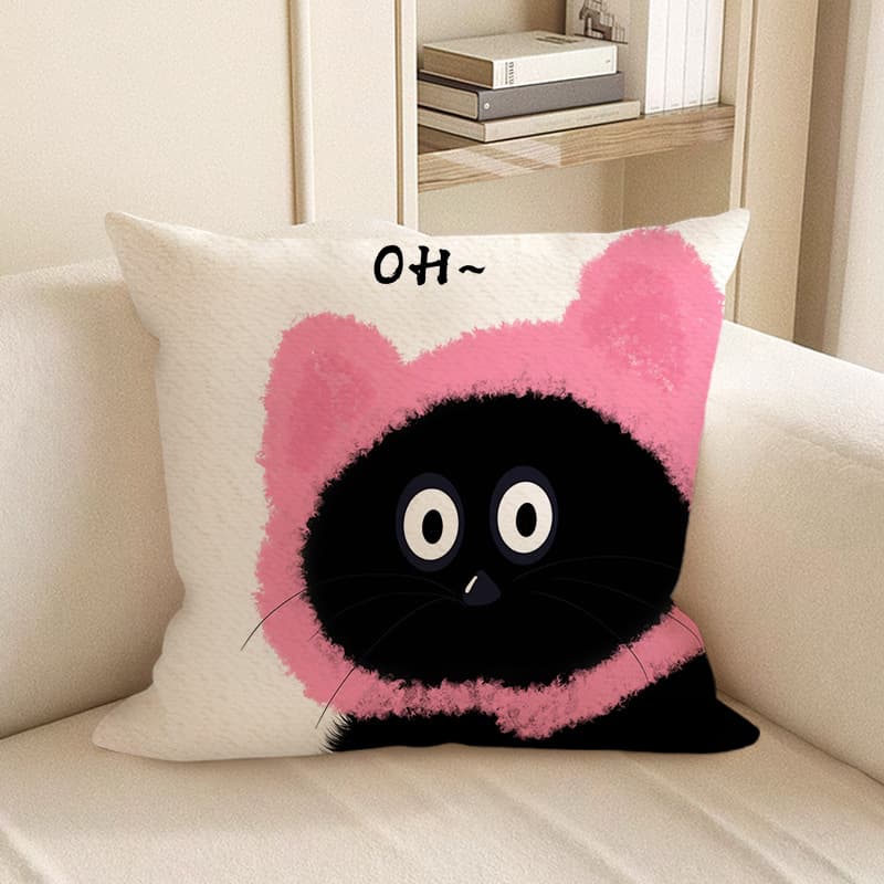 Cartoon Cute Premium Throw Pillow Luxury Back Cushion for Bed, Sofa, Living Room, Includes Inner Pillow