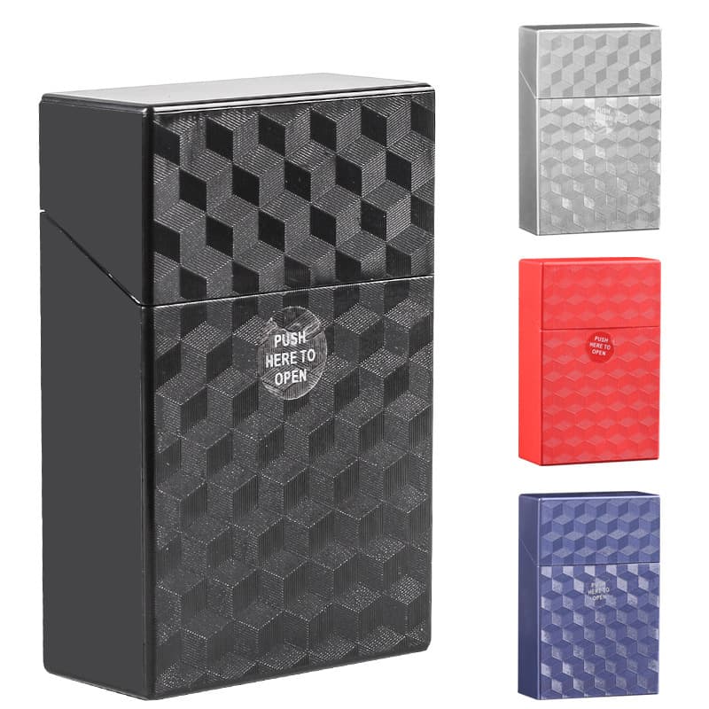 Plastic cigarette case, 20 cigarettes per pack, universal men's cigarette case cover, portable, moisture-proof, pressure-proof, dry tobacco and coarse tobacco storage box, smoking accessory.