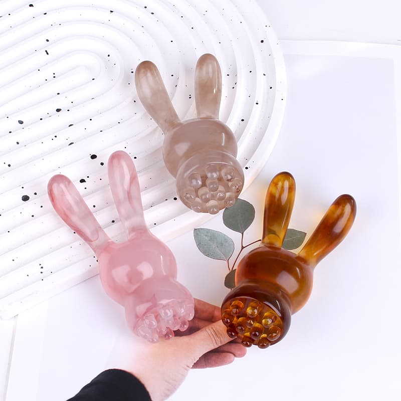 Bunny Massage Stick Resin Nose Scraping Gua Sha Massager Wholesale Facial Beauty Tool Meridian Scraping Stick Acupoint Pressing Stick