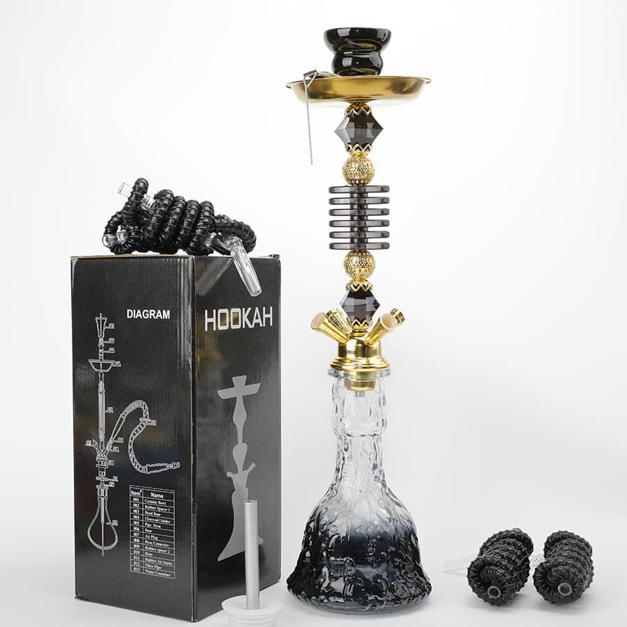 Hot-selling new Arabic hookah in stock, double-hose and four-hose medium hookah glass hookah set complete