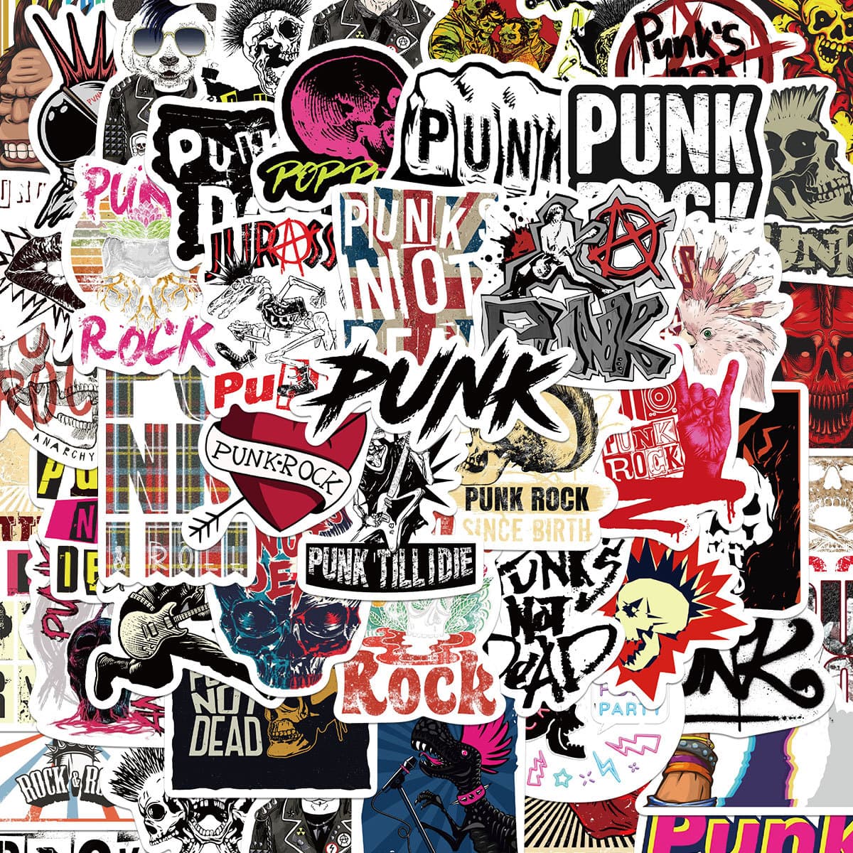 51 Heavy Metal Punk Stickers Graffiti Cartoon Journal Desktop Notes Self-Adhesive Luggage DIY Stickers