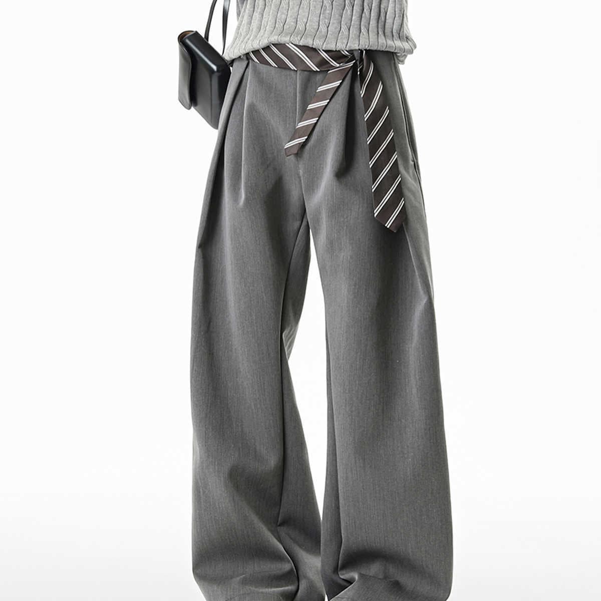 American-style 3D I-shaped pleated curved-blade trousers for women and men, summer A-line silhouette, commute casual pants, premium slimming wide-leg pants