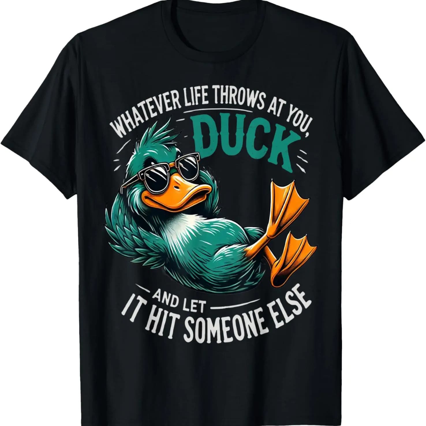Cross-border EU Size Funny Duck Graphic Tees Men Women Teens Funny Quote