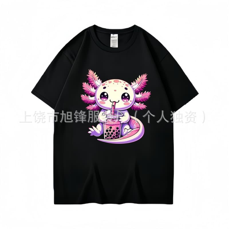 Children's T-Shirt 2026 Cross-Border European and American Fashion Axolotl Aztec Kids' Fashion Novelty Cotton T-Shirt Short-Sleeved