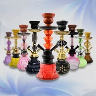 New Style Arabic Hookah Double Hose Small Set Acrylic Hookah Glass Pipe Bar Hookah