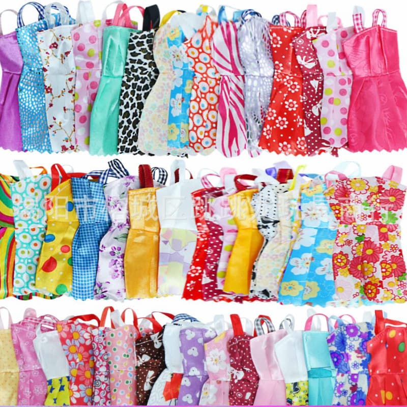 10 pieces of doll dress, double shoulder skirt, clothes, play house clothes, 20 pieces of skirts for 30CM doll
