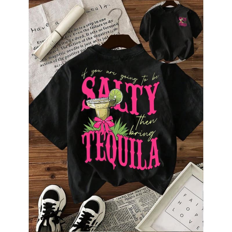 Women's trendy slogan printed pure cotton short-sleeved T-shirt, personalized short sentence pattern, cross-border Amazon men's hot item