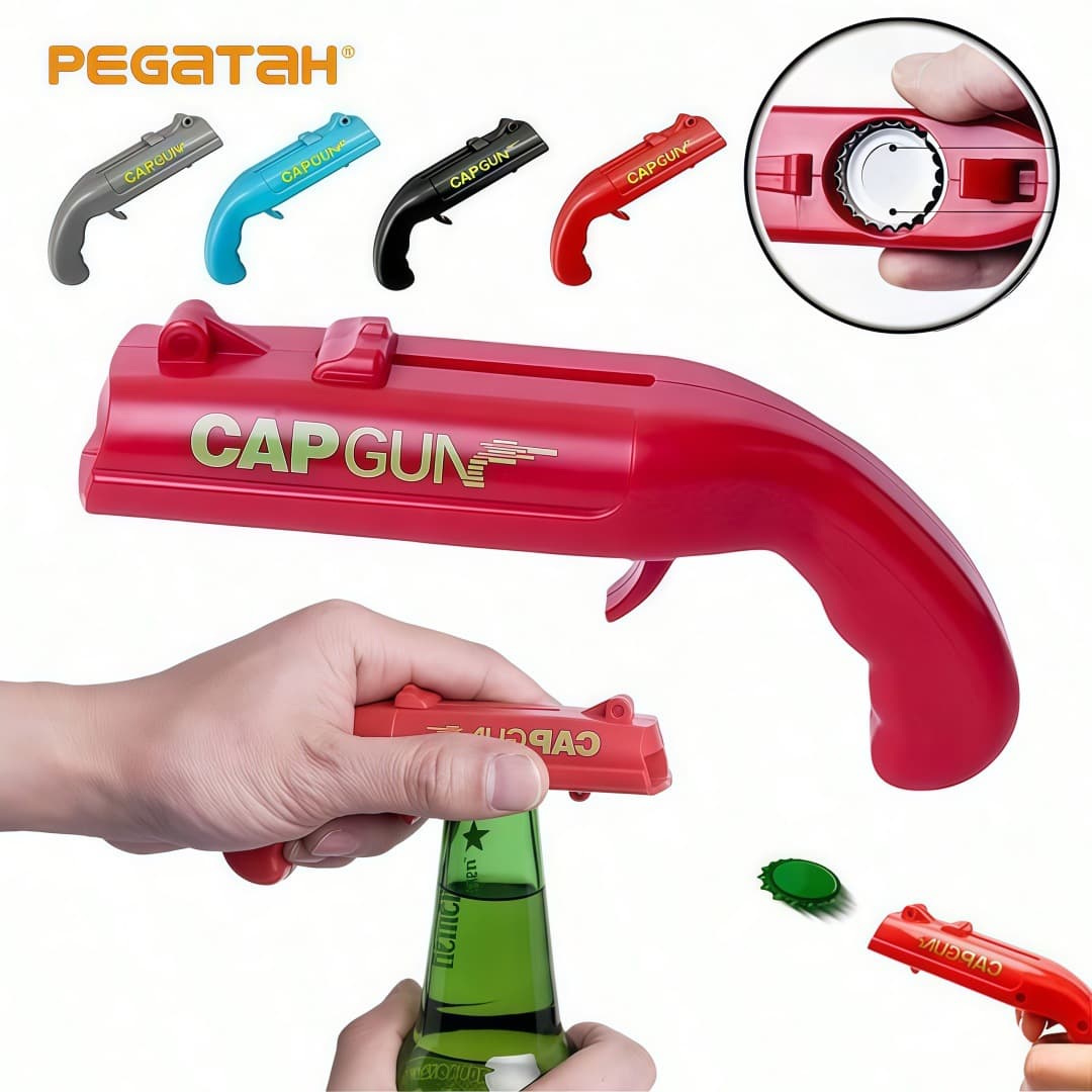 Viral CAP GUN Pistol Flick Bottle Opener Creative Beer Launch Cap Remover Factory Wholesale