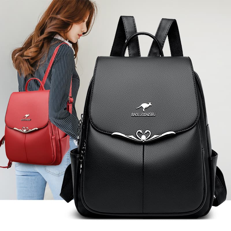 2025 Genuine Leather Women's Backpack, Soft Leather, Multi-purpose, Middle-aged Women's Bag, Mother's Bag, Wholesale, Anti-theft Design Bag
