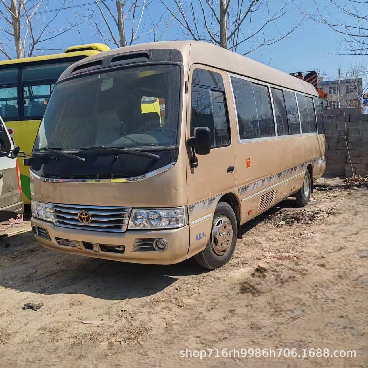 Export to Africa Coaster, used refurbished bus with steel wire tires, high-definition thickened glass, Hiace available