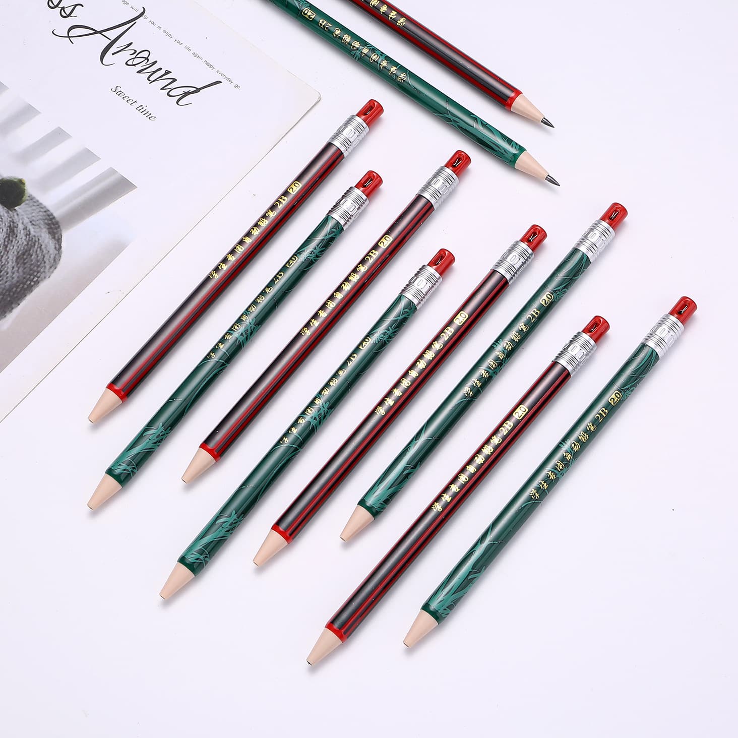 Children's Pencil Automatic Pencil Elementary Student Automatic Pencil 2B Learning Supplies Creative Stationery Sharpener Pencil Sharpener