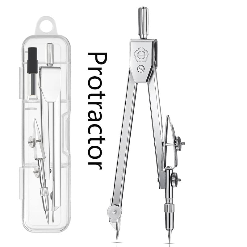 Cross-border iron compass student three-purpose compass H4001S metal compass for geometry teaching examination transparent packaging