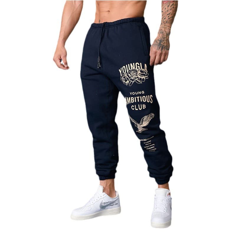 YOUNGLA Men's Pants Gym Running Bodybuilding Training Pants Style Sports Casual Long Pants Fashion Versatile Pants