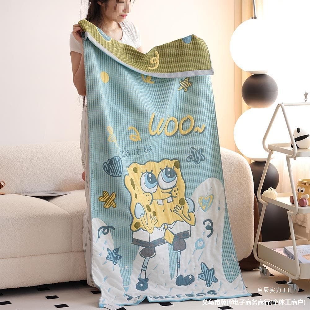 Thickened Bath Towel Pure Cotton Gauze Cartoon Home Use Absorbent Quick-Dry Non-Shedding New Large Towel Bath Wrap