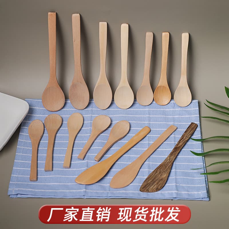 Factory wholesale natural wooden small spoons, disposable spoons, honey spoons, jam spoons, medicine spoons, small wooden spoons, ice cream spoons