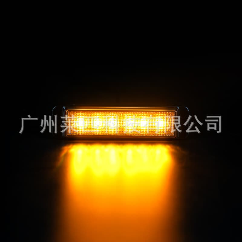24V Truck Modification Dual-Color White to Yellow 6LED Constant Light Side Light Bar Grille Warning Light
