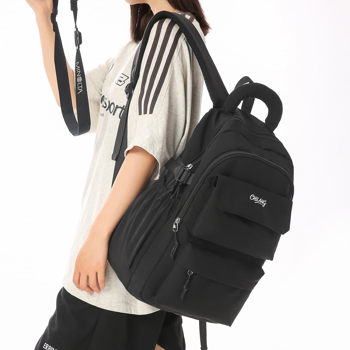 Korean Style Simple Casual Backpack for Women, Niche Design, School Student Backpack, Lightweight Travel Backpack, Trendy