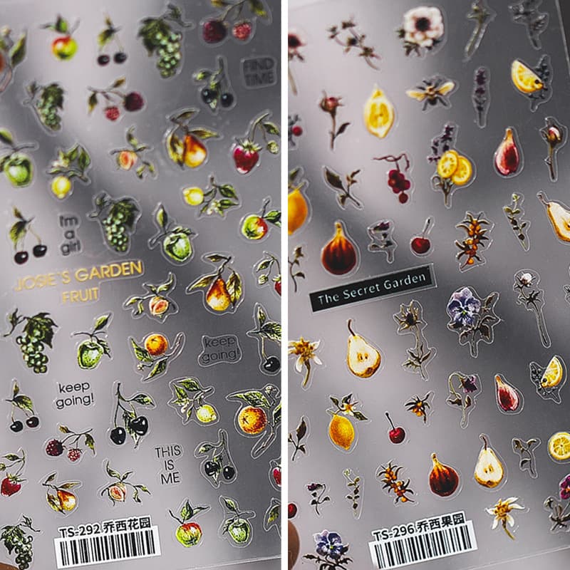 TENSOR5D Thin Tough Nail Art Stickers Nail Stickers Ins Style Nail Art Stickers Flower Stickers Josie Garden TS292