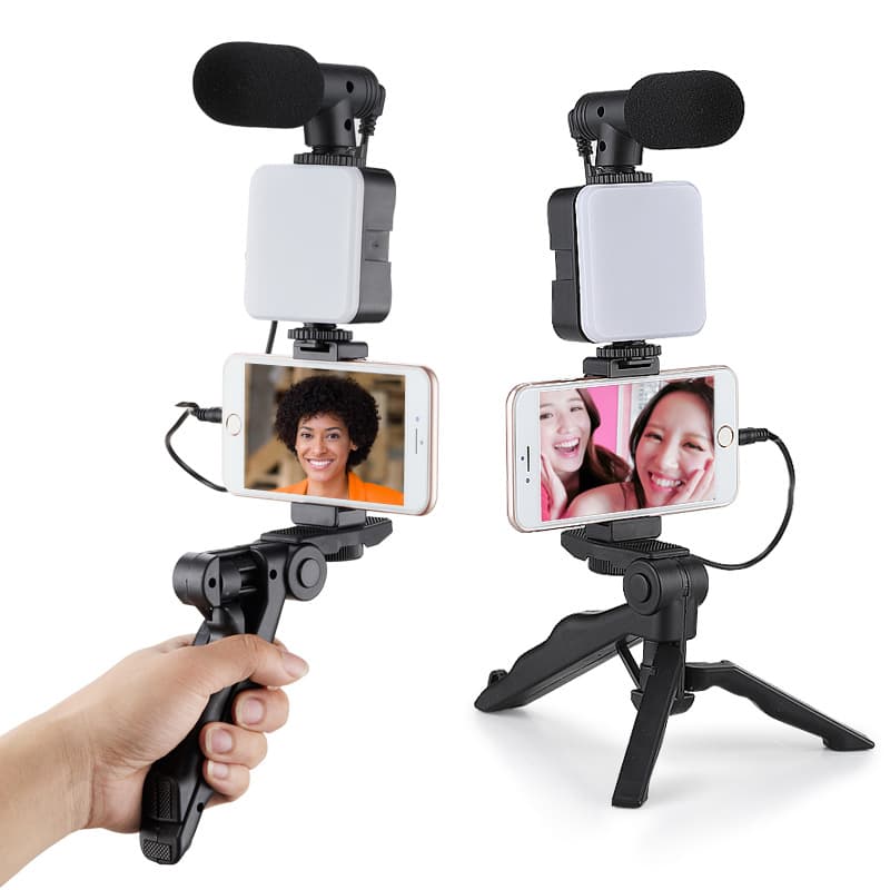 AY49 Influencer Live Streaming Fill Light Phone Stand Desktop Multifunctional Beauty Leg Pocket Light with Microphone for Selfie