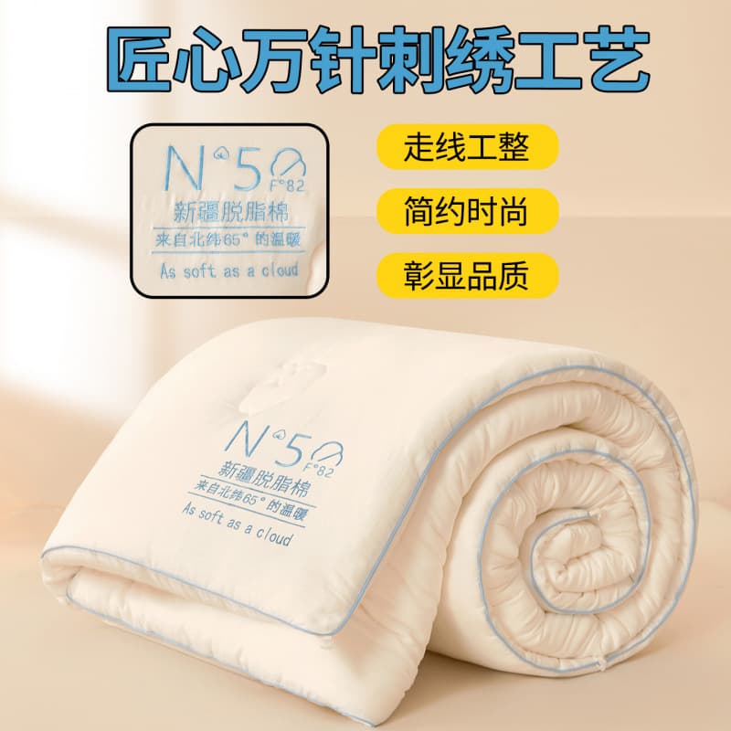 New Class A Double-Layer Gauze Degreased Cotton 100% Cotton Xinjiang Cotton Quilt Winter Quilt Pure Cotton Quilt Core