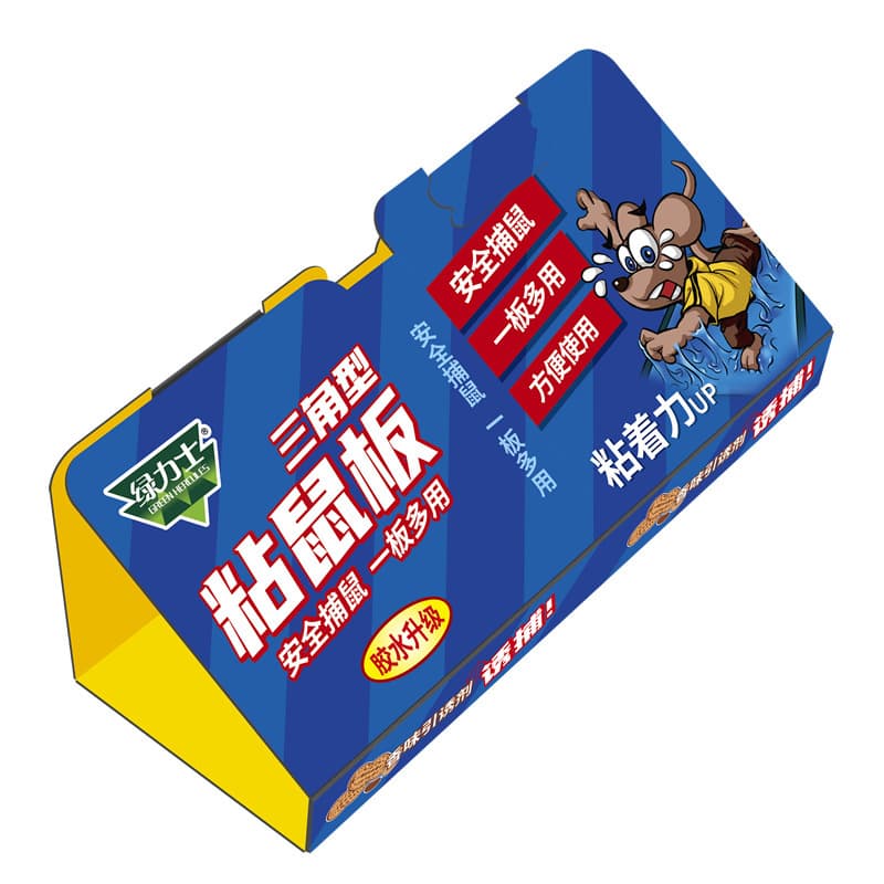 Green Leaf Strong Glue Mouse Trap Indoor General Purpose Triangular Sturdy Mouse Catcher 3D Mouse Trap