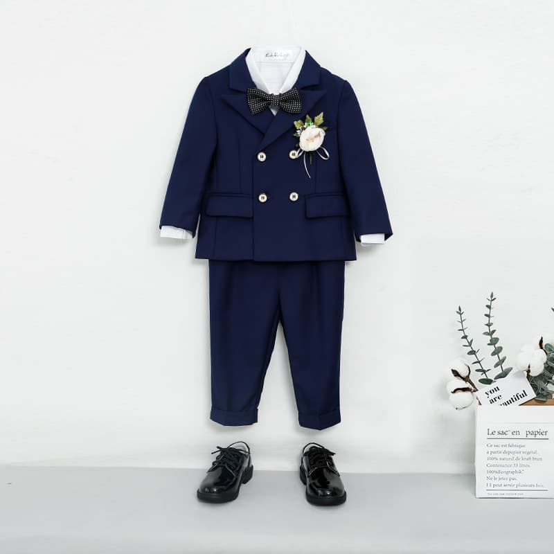 Children's formal wear, new autumn/winter style, solid color suit set, boys' flower girl/boy, wedding emcee, first birthday photography outfits, drop shipping available.