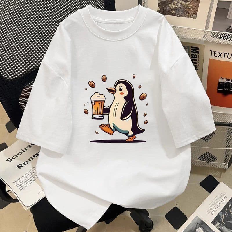 Heavyweight Cotton Short Sleeve T-Shirt for Men, Streetwear Brand, Loose Fit for Teens & Students, 2025 Summer Versatile Top