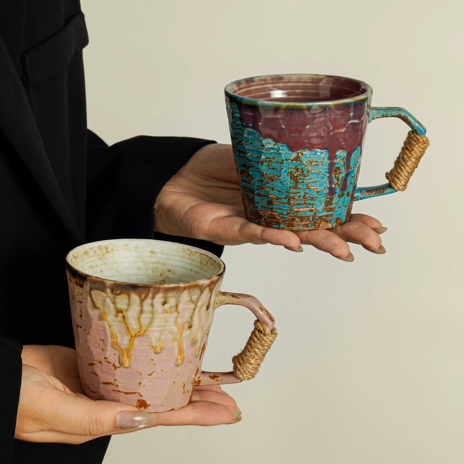 Coffee Cup Niche Design Coarse Pottery Kiln-Transformed Mug for Home Afternoon Tea Latte Cup Water Cup Office Men