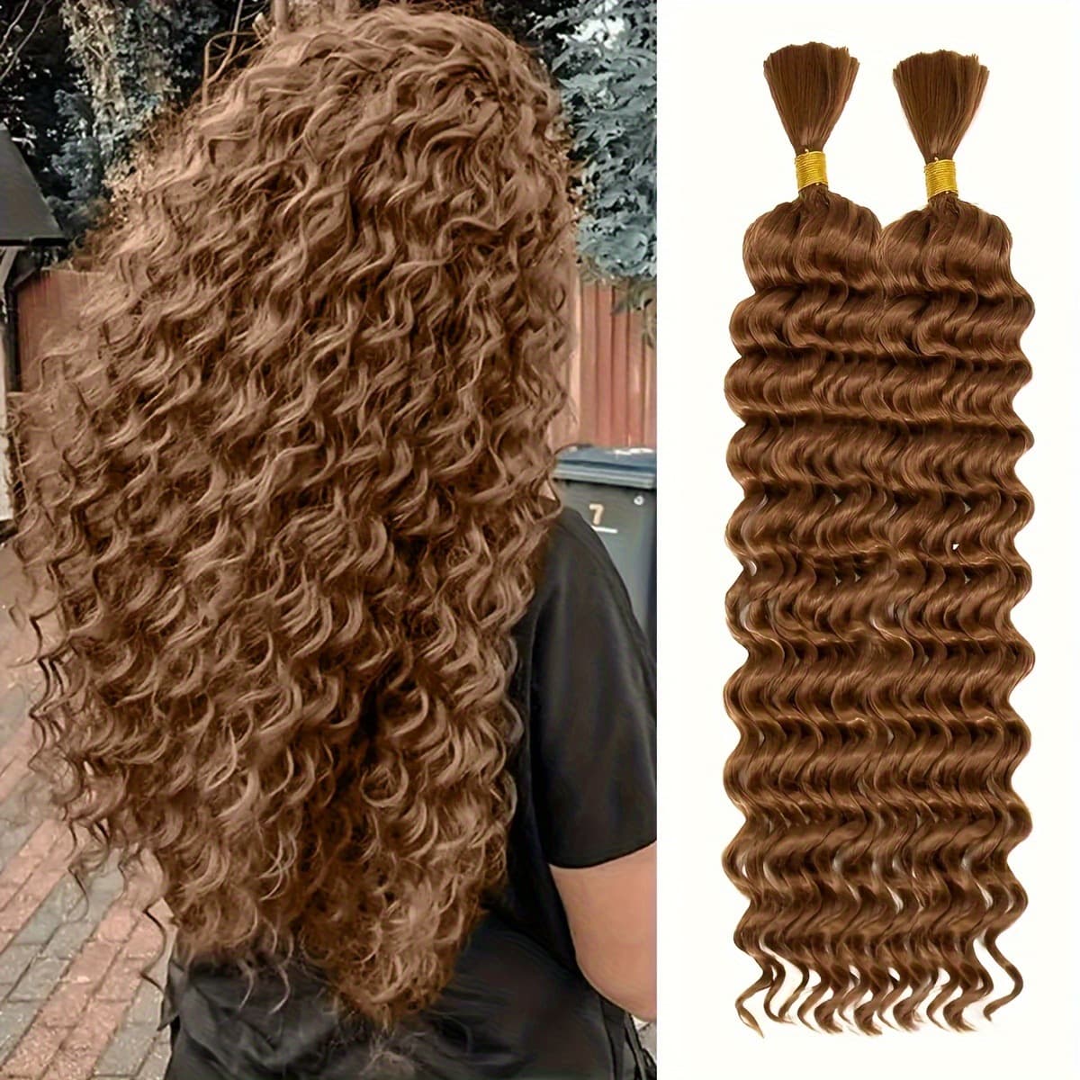 European and American synthetic fiber crochet hair deep wave braiding bundles Crochet hair synthetic hair imitation human hair large braids