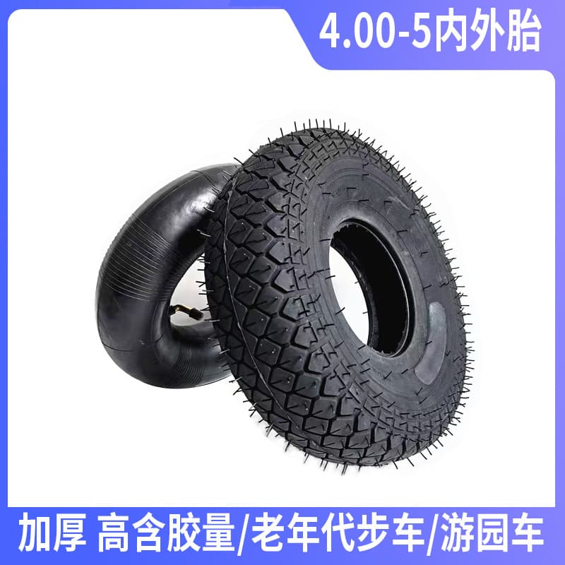400-5 pneumatic tire for elderly scooters and floor scrubbers, 4.00-5 outer tire, 12-inch high rubber electric vehicle tire